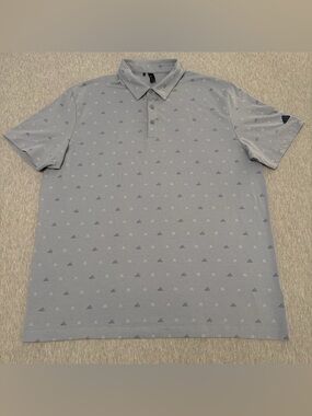Adidas Mens XL Go-To Mini Crest Polo Light Gray